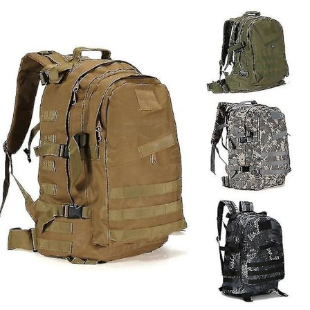 55L 3D Utomhus Sport Militär Ryggsäck Taktisk Ryggsäck Klättring Ryggsäck Camping Vandring Trekking Ryggsäck Resa Militär Väska Lövkamouflage
