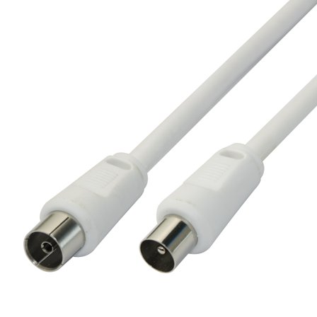 Deltaco ANTENNA CABLE CLASS A+, MALE - FEMALE, 5M, WHITE