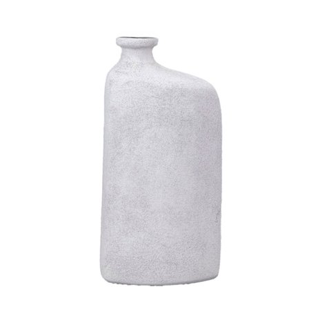 Valkoinen alumiinimaljakko, 17x14x36 cm, moderni muotoilu