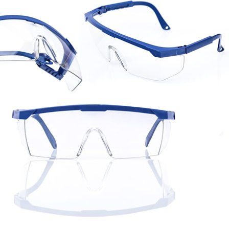 Beskyttelsesbriller Klar Polycarbonat – en166 S | UV-Beskyttelse | Justerbare Stænger | Passer over Briller