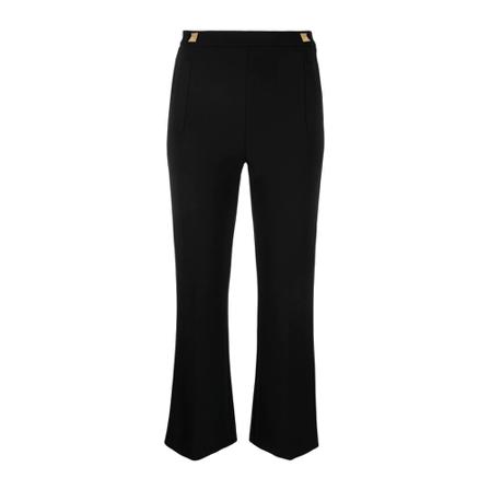 Elisabetta Franchi, Studded Flared Crop Trousers Zwart, Dames, Maat:S
