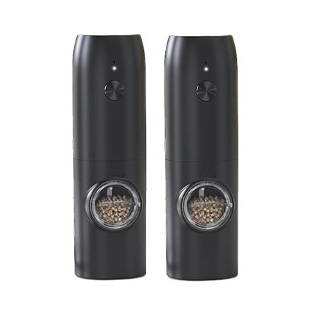 2 stk. elektrisk salt- og peberkværnsæt salt- og peberkværn justerbar grovhed
