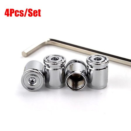 Tyverisikre ventilhetter for dekk, sportslige ventilhettebeskyttere, støvtette hetter for hjul, dekorativt dekk, sinklegeringstilbehør