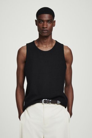 COS Homme Débardeur Texturé En Jersey De Coton in Noir