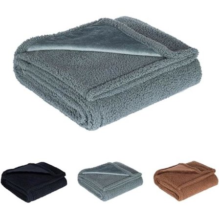 Vandtæt Tæppe, Hyggeligt Tæppe til Sofa, Seng, Sovesofa, Vandtæt Kæledyrstæppe til Hunde og Katte, Helt Anti-Pink Grå XS:50*70CM Grå