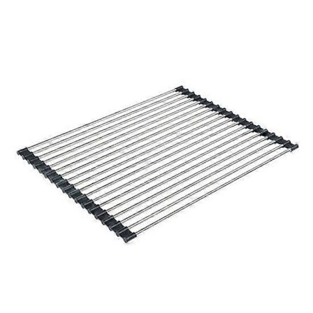 Diskställ för diskho ihålig design hopfällbart rostfritt stål diskställ för torkning av tallrikar frukt grönsaker-WELLNGS