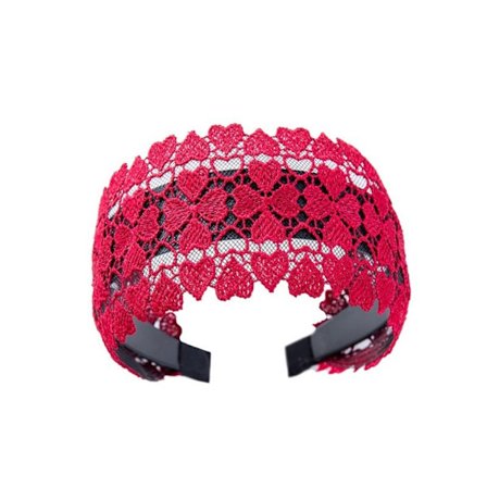 Hårbøjle med blondekant, RØD