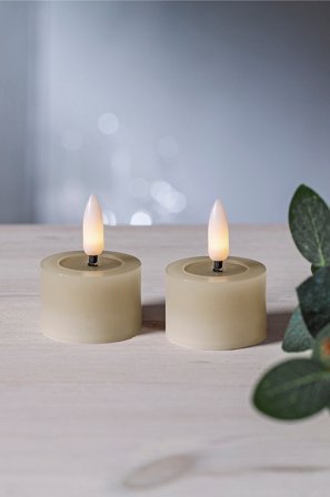 Jotex - Batteridrevet Telys ø 4 Cm 2-pakke Beige - FLOW - Kjøp Batterilys hos Jotex