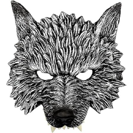 Ulvemaske Halloween Halv Ansikt Varulvmaske Dyr Maskerade Mas