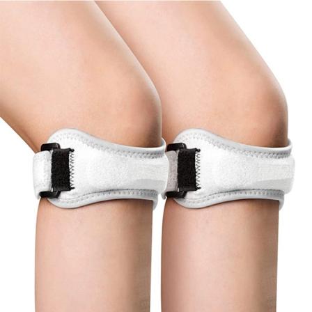 Vita 2-pack knäbandage med patellarsenstödsskena för knä