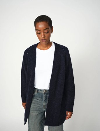 MOS MOSH Mmthora Long Cardigan - Navy - M
