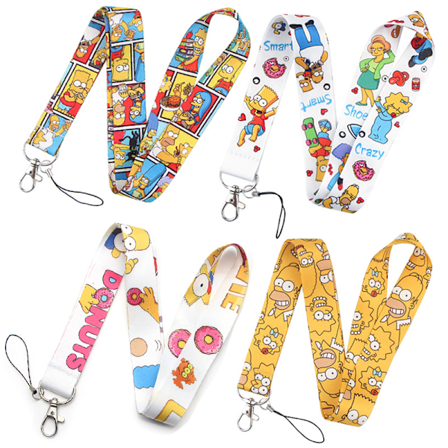 4 stk. halsbånd, Simpsons halsbånd, lanyard-stropp med hummerlås for minnebrikke