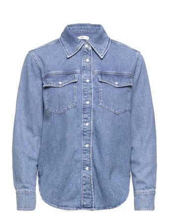 Philippa Shirts Denim Shirts Blå Mango*Betinget Tilbud
