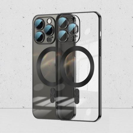 Magsafe Tåligt Skal Med Inbyggt Linsglas Till Iphone 14 Pro Transparent