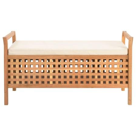 Vidaxl Förvaringsbänk 93x49x49 Cm Massivt Valnötsträ Brun