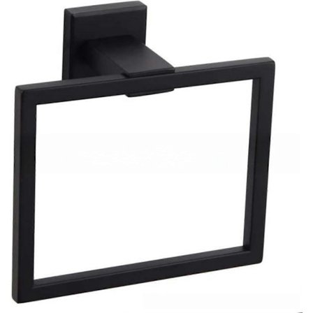 Mattamusta pyyherengas, SUS 304 ruostumattomasta teräksestä valmistettu kylpyhuoneen pyyheteline, moderni neliömäinen tyyli