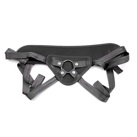 Lesbo Strap On Valjaat PU Nahkaa Pehmeät Säädettävät Dildo Valjaat Pariskunnille Musta