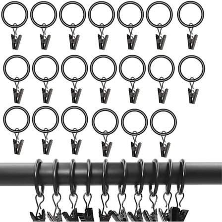 Gardinklippringar, hängringar för gardiner och stänger, gardinglidande öljettringar