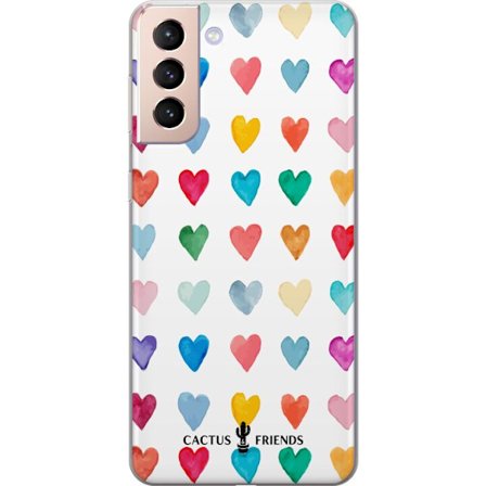 Yhteensopiva Puhelinkuori Samsung Samsung Galaxy S21 Cactus and Friends - Watercolor Love Grid