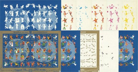 Danmark - julmärkeark 1979 - Utakket skalatryk - Ufoldet