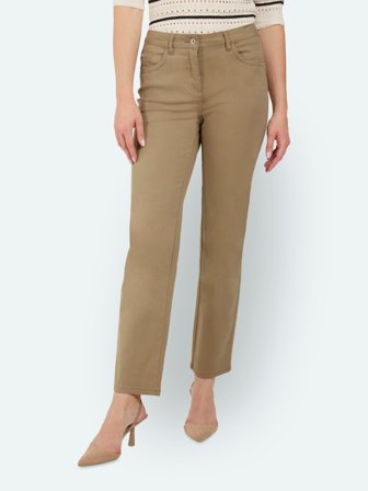 BRANDTEX - Ingrid Bukser - Khaki - Straight Fit / Bredde Lægge