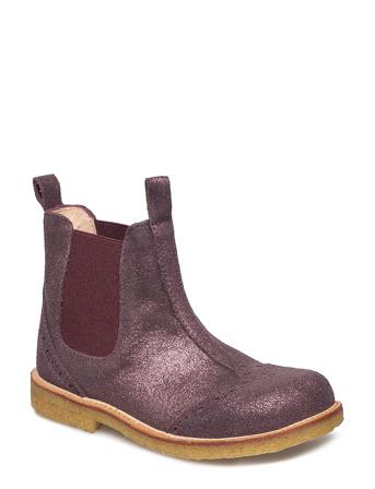 Booties - Flat - With Elastic Boots Støvler Lilla ANGULUS