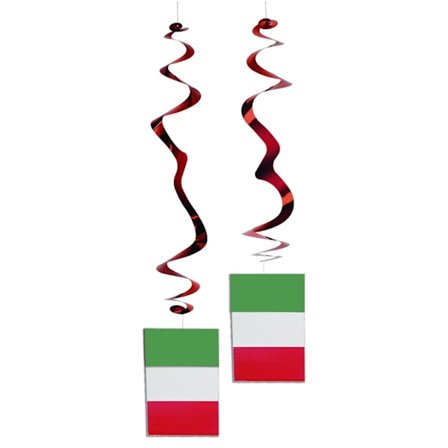 Sæt med 6 metalophæng med italiensk flag