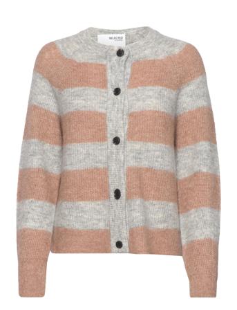 Slflulu Ls Knithort Cardigan Stickad Tröja Cardigan Beige Selected Femme