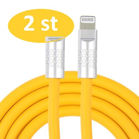 2st 2m 120W snabb iphone USB laddare gul
