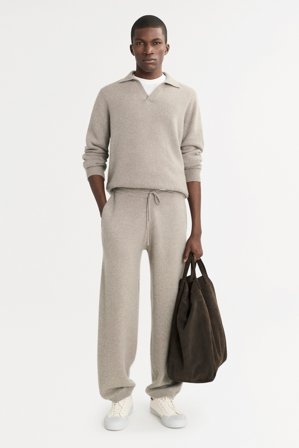 Soft Goat - Men's Pants - Men cashmere pants - L - Greige