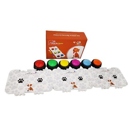 Äänitettävät puhepainikkeet koiran koulutukseen - 6 kpl, 6 väriä, kannettava viestintätyökalu