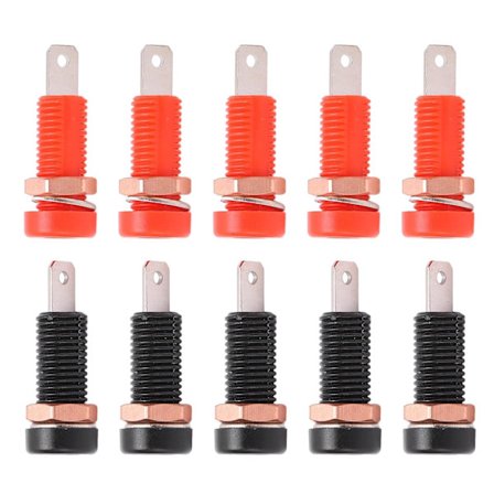 10 stk. 4mm Bananstik Hun, 24A Bananstik Forlænget Bindingspost Panel Terminal Bananstik Stikkontakt