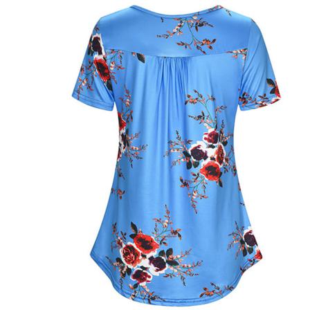 Printed T-shirt Dam Sommar Rundhalsad Kortärmad Blus