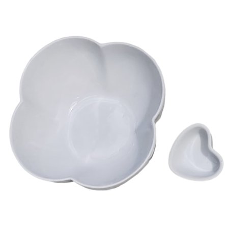 Porcelænssæt - Kærlighedshjerte-skåle med stor blomst - 13 dele