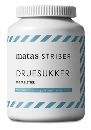 Matas Striber Druesukker Pebermint 100 Tabletter, Helse & Madvarer, Sukker & Sødemidler, Sødemidler