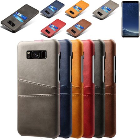 Samsung S8+ suojakotelo nahka kortti Visa Amex Mastercard -