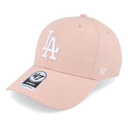 47 Brand - MLB Rouge adjustable Casquette - Los Angeles Dodgers Raised Basic Mvp Dusty Mauve Adjustable @ Hatstore