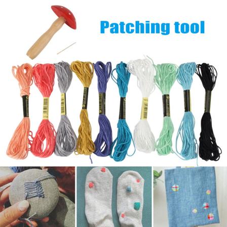 1 set stoppningssvamp trä lappverktyg Strumpor Syverktyg Hem DIY lagningsenhet