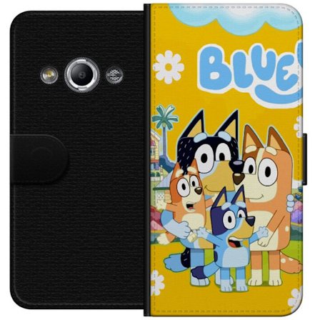Kompatibelt Lommeboketui til Samsung Galaxy Xcover 3 Bluey familieplakatet med Bluey Bingo og foreldre fargerik barneillustrasjon er perfekt for fans