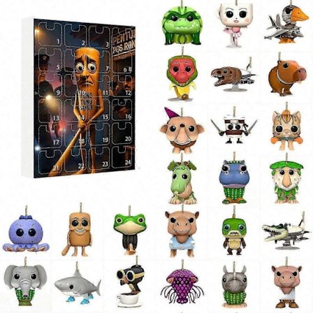 Tung Tung Tung Sahur 24 Dagars Adventskalender 2025, 2d Akryl Nyckelring Brainrot Italiensk Djurgåva För Barn