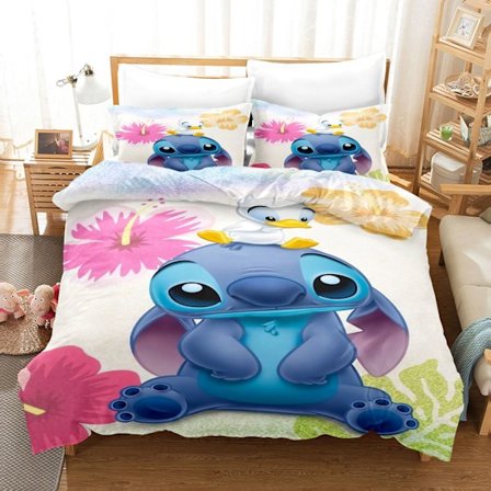 Tegneserieanimasjon Stitch-serie sengetøy dynetrekk tre deler