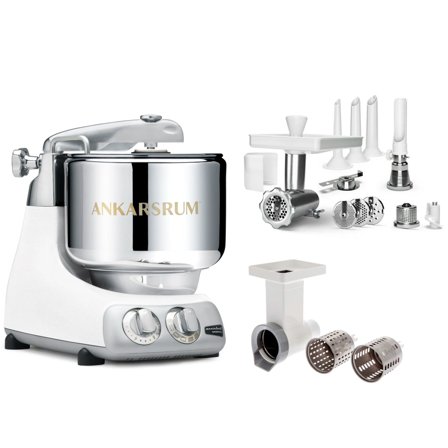 Ankarsrum Köksmaskin, stort tillbehörspaket, glossy white | Köksmaskiner > Köksassistenter | Bagaren och Kocken