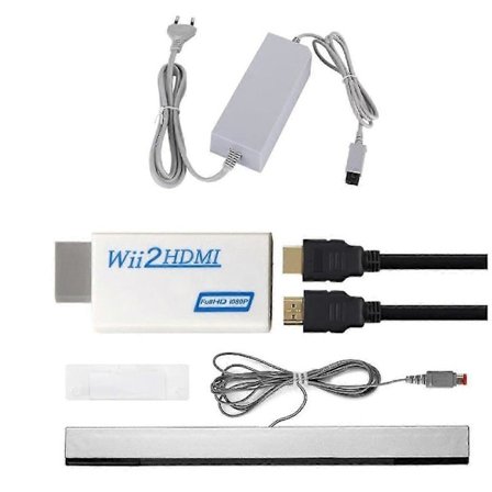 AC Strömadapter+ Wii2 till HDMI-kompatibel Adapter+ Trådbunden Rörelsesensor Bar+ HDMI-kompatibel Kabel Ki