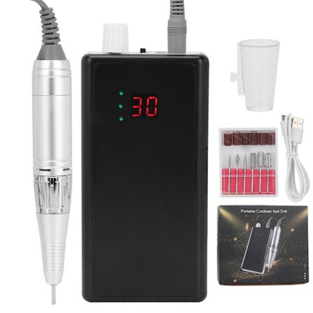 Elektrisk negleboremaskin USB oppladbar bærbar 30000 Rpm neglefil for neglesalong
