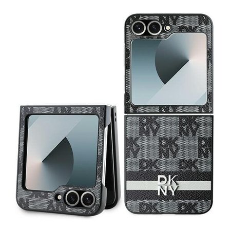 DKNY Checkered Pattern Printed Stripes fodral till Samsung Galaxy Z Flip 6 - svart
