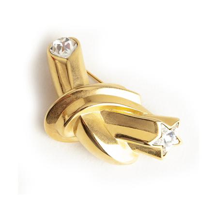 Kenneth Jay Lane Pre-owned, star heart brooch Geel, Dames, Maat:ONE Size