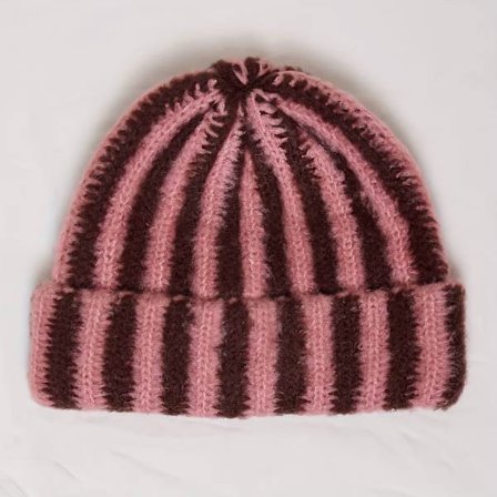 1 stk. Stribet Hue - Unisex Tyk Varm Hue, Ekstremt Blød Og Strækbar