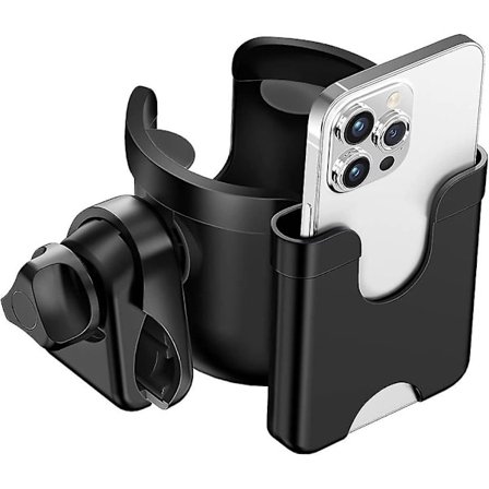 Universal kopholder til barnevogn, kopholder til drikkevarer med telefonholder til klapvogn, barnevogn, cykel, kørestol, rollator, gaver til kvinder