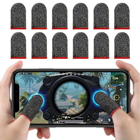12pcs Gaming Finger Sleeves Thumb Finger Sleeve For Phone Game, Anti-sweat Breathable Seamless Gaming Gloves