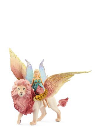 Schleich Fairy In Flight On Winged Lion Patterned Schleich